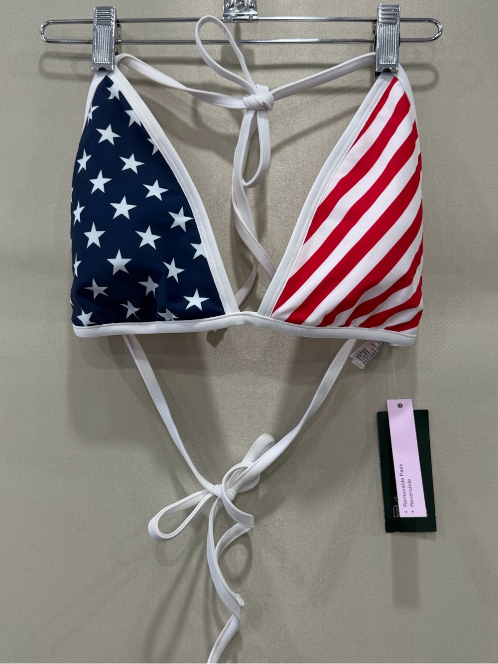 Old Navy Red, White & Blue Triangle Bikini Top